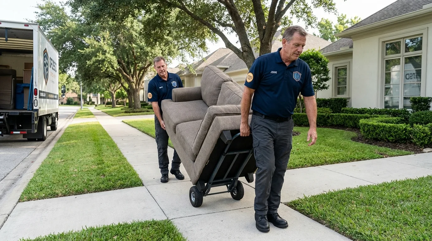 Local residential moving crew loading furniture in Royalton, MN